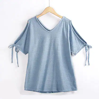 Cold-Shoulder Tie-Sleeve Top manufactured by Belleza — view 4