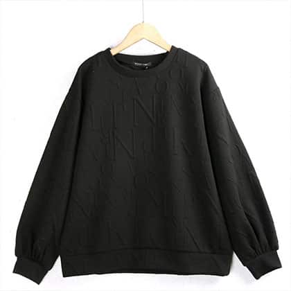 Embossed Words Jersey Sweatshirt manufactured by Belleza — view 2