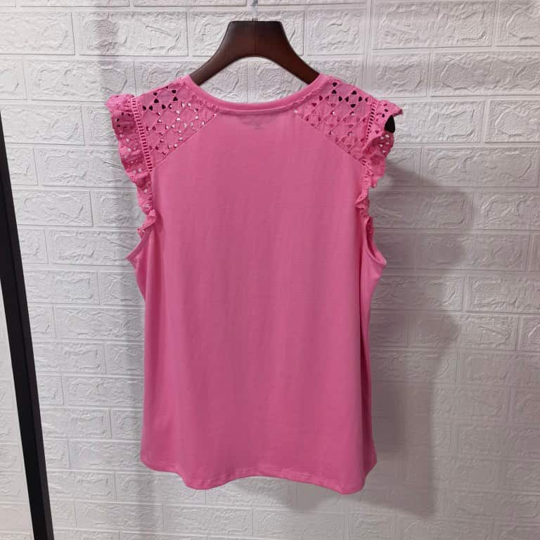 Lace Shoulder Jersey Tops manufactured by Belleza — view 2