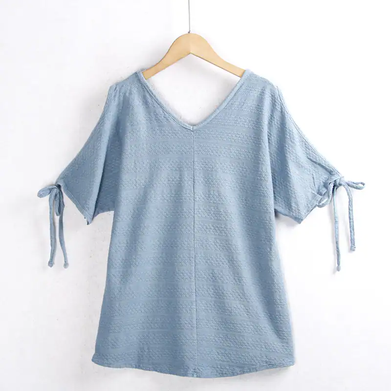 Cold-Shoulder Tie-Sleeve Top manufactured by Belleza — view 2