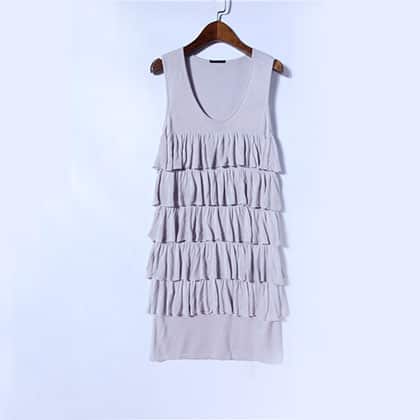 Multi Frills Ladies Knitting Dress manufactured by Belleza — 100% Viscose, 12GG — view 7