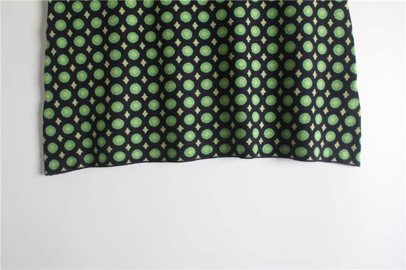 Green Flower Knitting Skirt manufactured by Belleza — 100% Polyester, 12GG — view 4