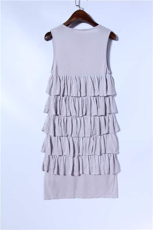 Multi Frills Ladies Knitting Dress manufactured by Belleza — 100% Viscose, 12GG — view 6