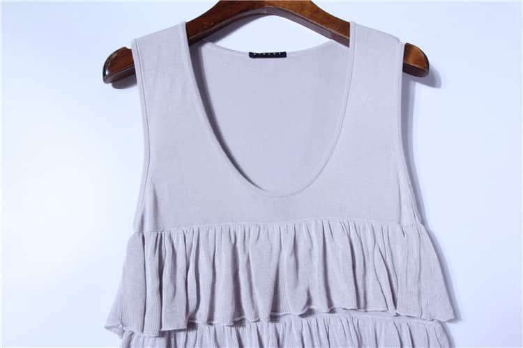 Multi Frills Ladies Knitting Dress manufactured by Belleza — 100% Viscose, 12GG — view 2