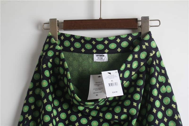 Green Flower Knitting Skirt manufactured by Belleza — 100% Polyester, 12GG — view 6