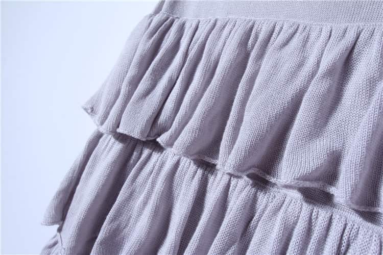 Multi Frills Ladies Knitting Dress manufactured by Belleza — 100% Viscose, 12GG — view 5