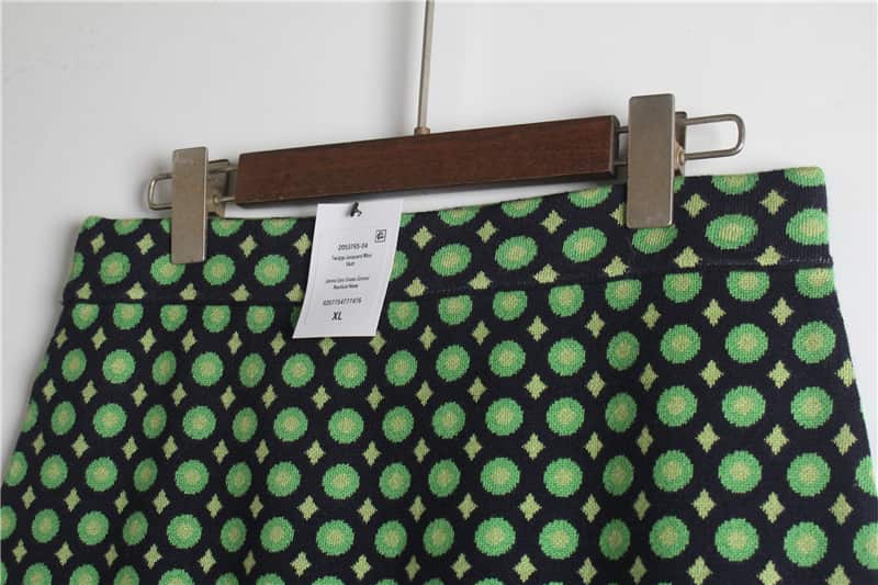 Green Flower Knitting Skirt manufactured by Belleza — 100% Polyester, 12GG — view 2