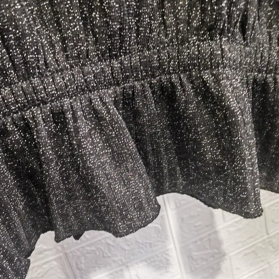 Lurex Peplum Knit Top manufactured by Belleza — 78% Viscose · 17% Lurex · 5% Spandex, 12GG — view 3