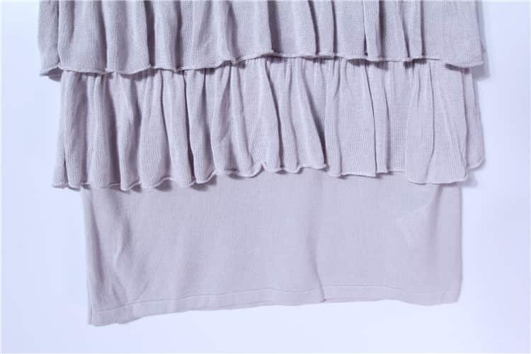 Multi Frills Ladies Knitting Dress manufactured by Belleza — 100% Viscose, 12GG — view 3