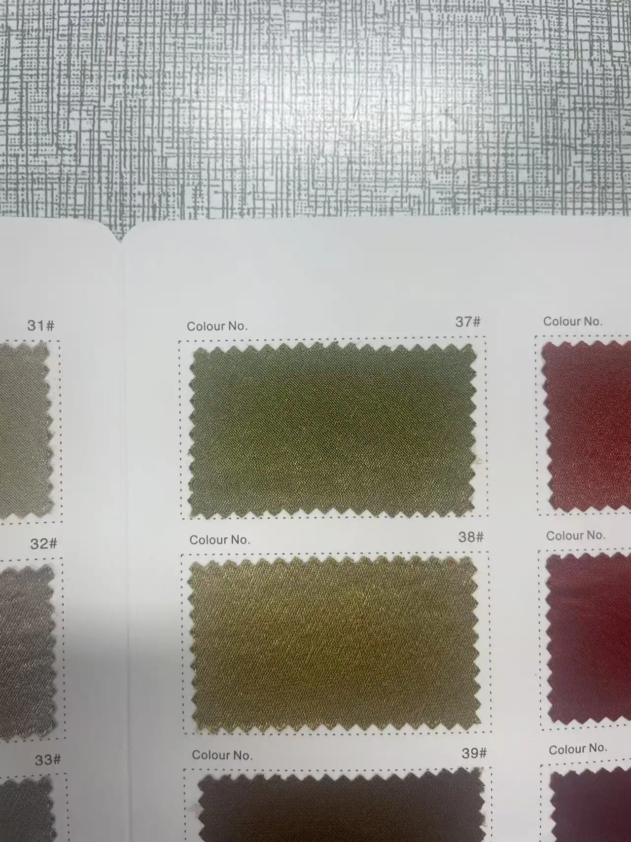 Colour card, greens — fabric developed by Belleza