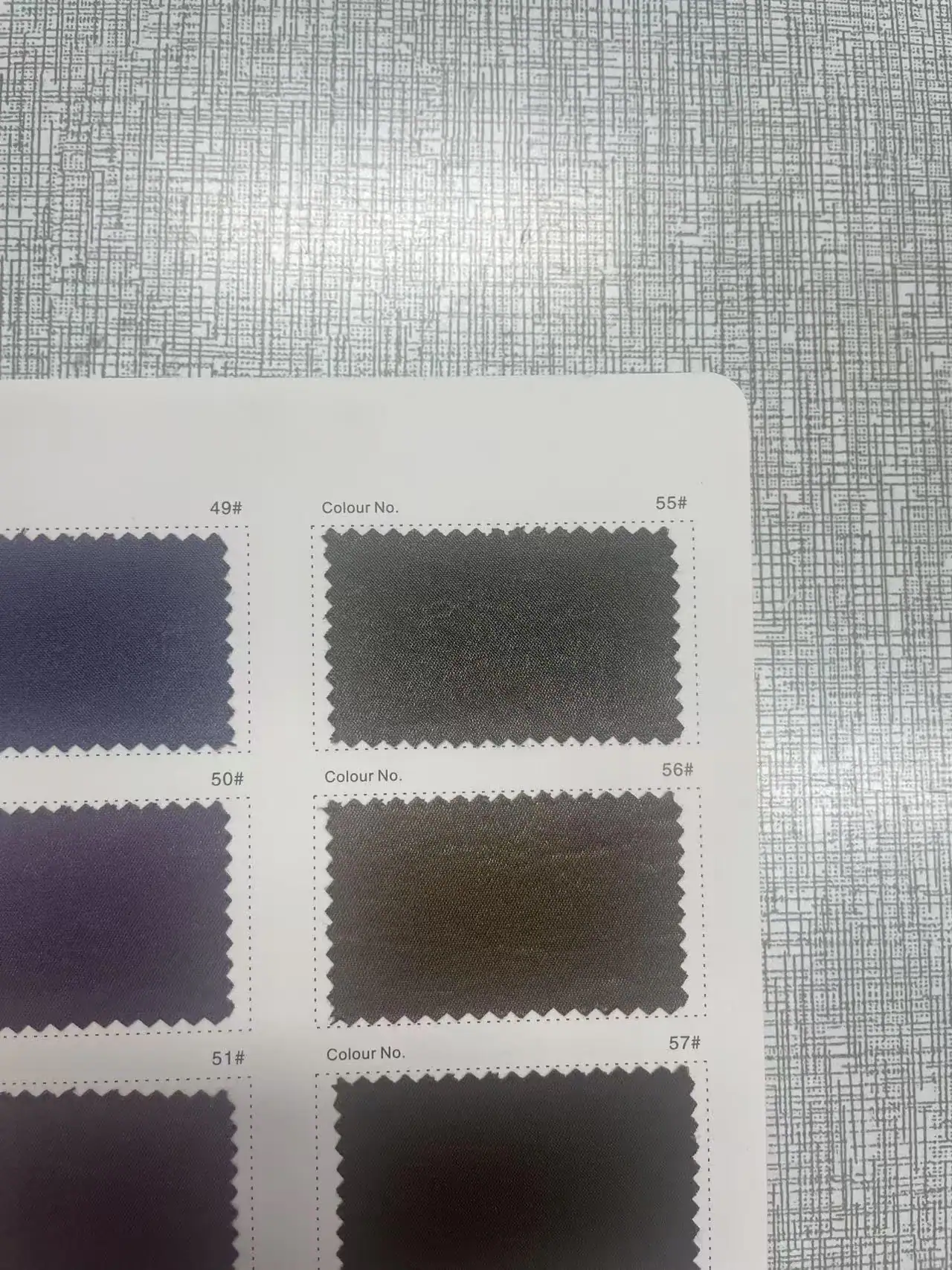 Colour card, greys — fabric developed by Belleza
