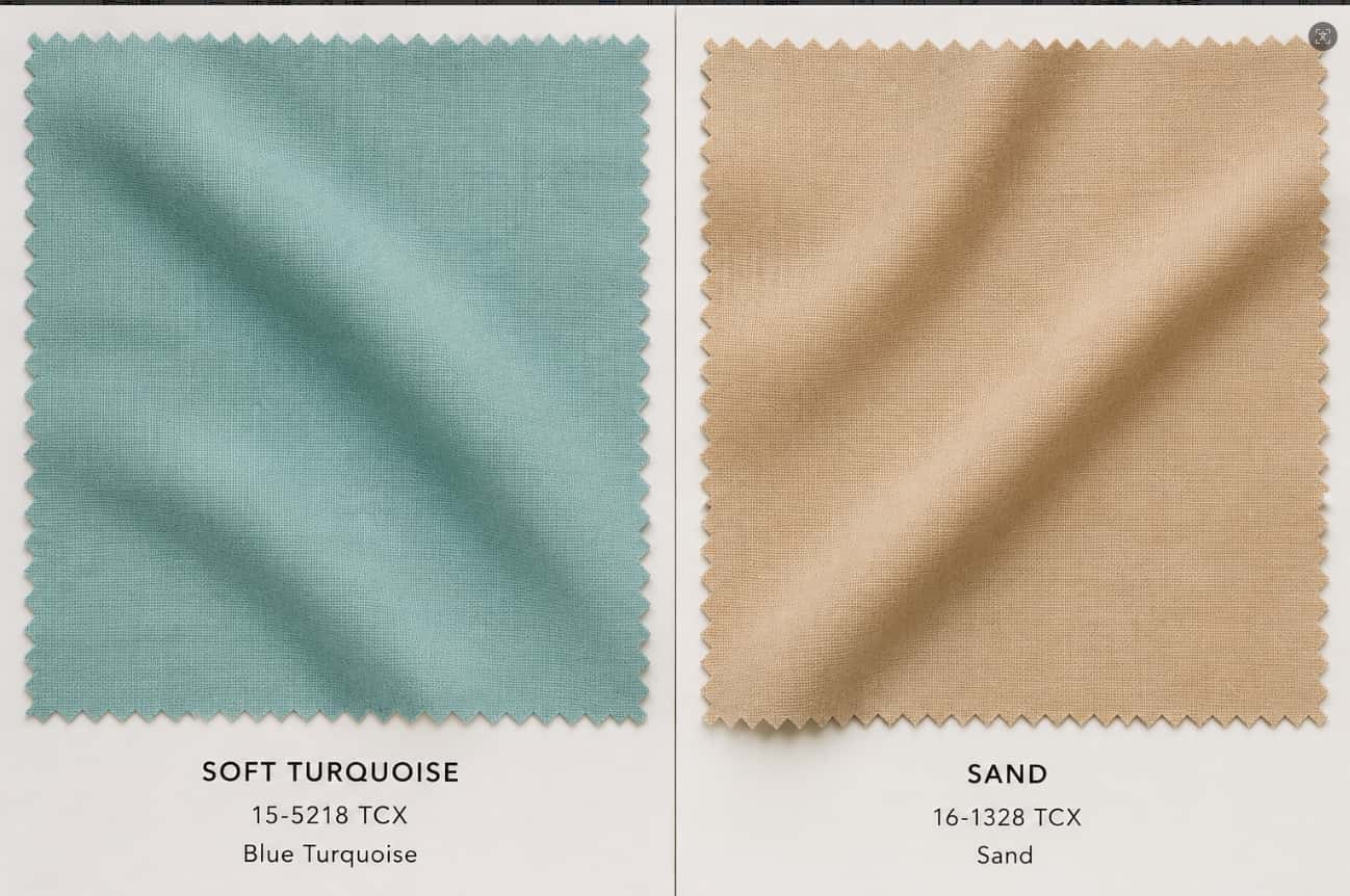 Turquoise and sand — fabric developed by Belleza