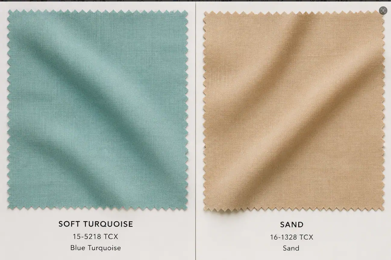 Turquoise and sand — fabric developed by Belleza