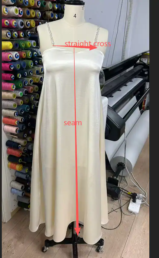 Grain and seam marked out on the toile — made in the Belleza workshop