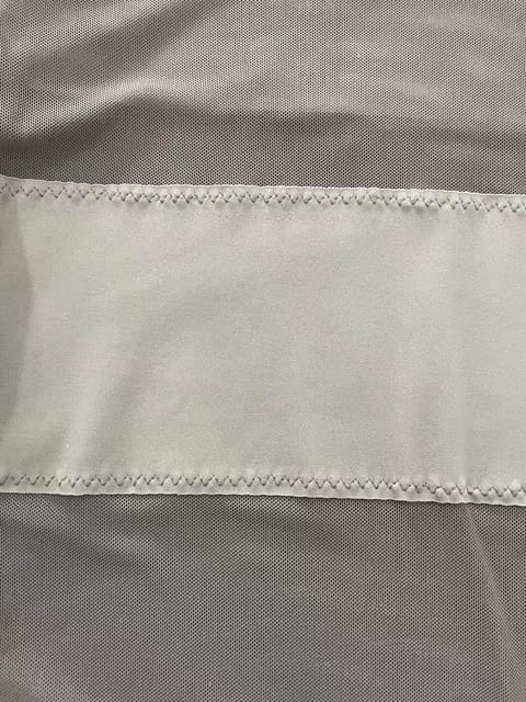 Overlocked seam — made in the Belleza workshop