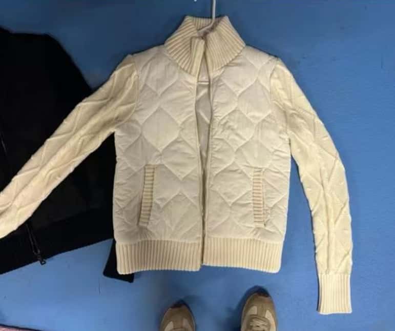Quilted jacket, flat — made in the Belleza workshop
