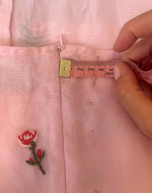 Placed embroidery, measured — made in the Belleza workshop
