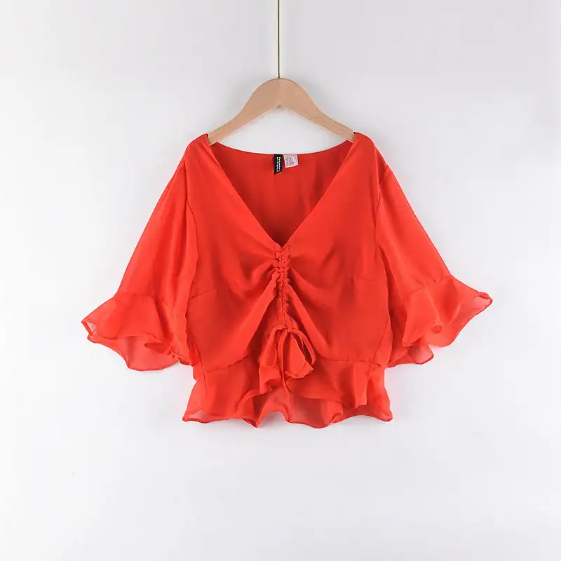 Flutter-Sleeve Blouse manufactured by Belleza