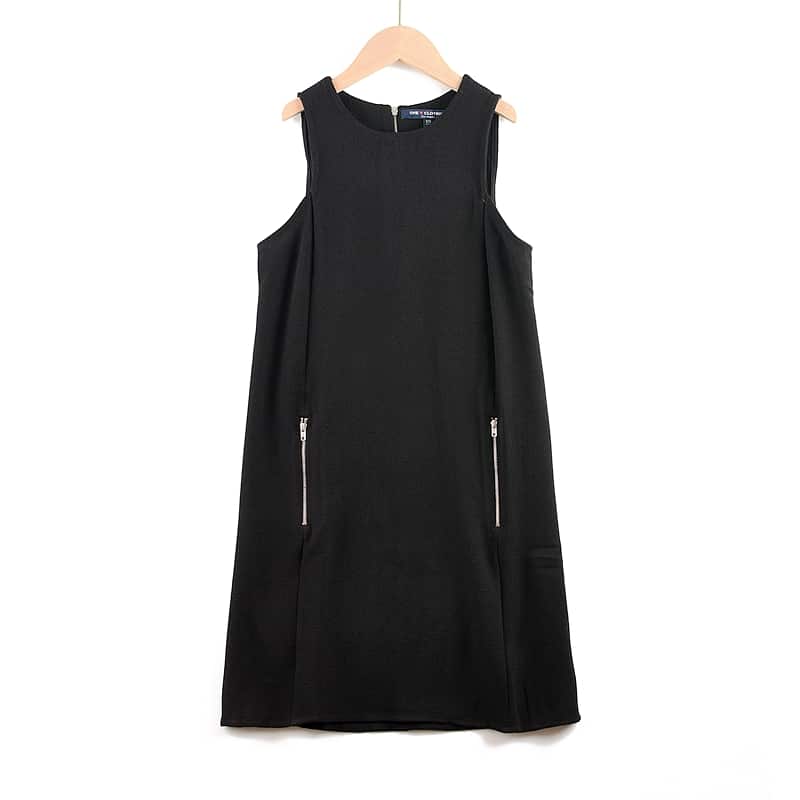 Zip Crew Neck Dress — Woven manufactured by Belleza