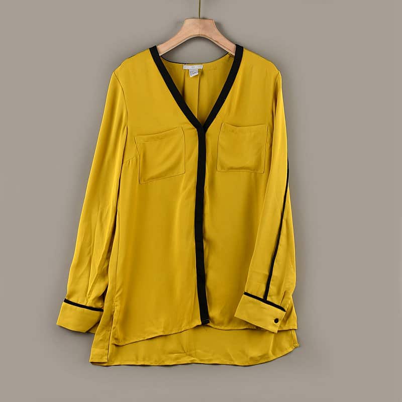 V Neck Satin Shirt — Woven manufactured by Belleza